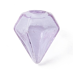Chardon Bouteilles en verre soufflé à la main, pour la fabrication de pendentifs pour flacons en verre, diamant, chardon, 16~17x15~15.5x13.5~14.5mm, Trou: 2.5~5mm