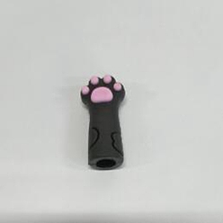 Black Cute Cat Paw Print Silicone Pencil Cap, Stationery Protective Cover, School Supplies, Black, 3.4x1.3cm