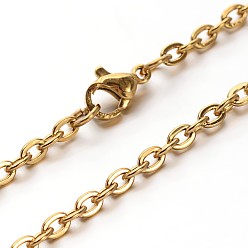 Golden 304 Stainless Steel Cable Chains Necklaces, with Lobster Clasps, Golden, 29.5 inch(74.9cm)