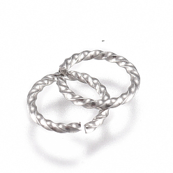Stainless Steel Color 304 Stainless Steel Twisted Jump Rings, Open Jump Rings, Round Ring, Stainless Steel Color, 21 Gauge, 6x0.7mm, Inner Diameter: 4.6mm