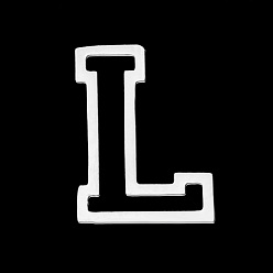 Letter L 201 charmes en acier inoxydable, Coupe au laser, lettre, sans trou, letter.l, 12x9x1mm