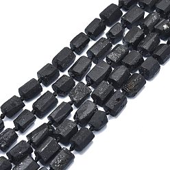 Tourmaline Natural Black Tourmaline Beads Strands, Faceted, Column, 11~17x9~11x8~10mm, Hole: 1mm, about 26pcs/strand, 17.32 inch(44cm)