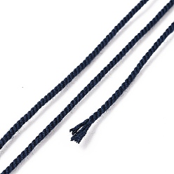 Marina Azul Cordón de algodón macramé, cuerda trenzada, con carrete de plástico, para colgar en la pared, artesanías, envoltorio de regalo, azul marino, 1.5 mm, aproximadamente 21.87 yardas (20 m) / rollo