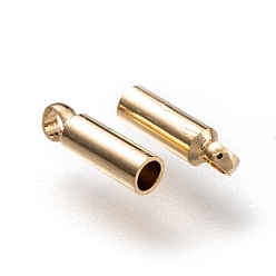 Chapado en Oro Real de 24K Extremos del cable de cobre, larga duración plateado, real 24 k chapado en oro, 7x2 mm, agujero: 1.2 mm, diámetro interior: 1.5 mm