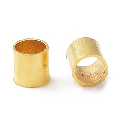 Golden Brass Tube Crimp Beads, Lead Free & Nickel Free, Golden, 1.5mm, Hole: 1mm.