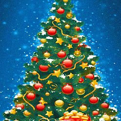 Рождественская елка Diy рождественская тема прямоугольный набор для алмазной живописи, включая сумку со стразами из смолы, алмазная липкая ручка, поднос тарелка и клей глина, рождественская елка, 400x300 мм