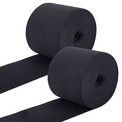 Black Flat Elastic Rubber Cord/Band, Webbing Garment Sewing Accessories, Black, 60x0.5mm, about 5m/roll