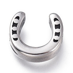 Antique Silver 316 Surgical Stainless Steel Beads, Horseshoe, Antique Silver, 10x10x3mm, Hole: 1.6mm