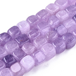 Plum Natural Dolomite Beads Strands, Dyed, Cube, Plum, 7~8x7~8x7~8mm,  Hole: 1.2mm, about 50~52pcs/strand, 14.76 inch~15.35 inch(37.5cm~39cm)