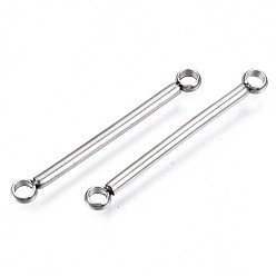 Stainless Steel Color 304 Stainless Steel Links Connectors, Bar Links, Stainless Steel Color, 26x1mm, Hole: 2mm