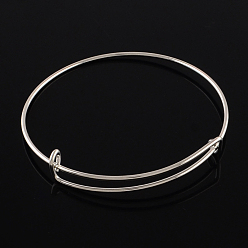 Platine Fabrication de bracelet extensible en fer réglable, platine, 2-1/2 pouces (65 mm)