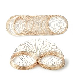 Rose Gold Steel Memory Wire, Round, for Collar Necklace Wrap Bracelets Making, Rose Gold, 22 Gauge, 0.6mm, 60mm inner diameter