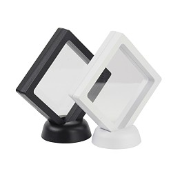 Mixed Color Acrylic Frame Stands, with Transparent Membrane, For Earring, Pendant, Bracelet Jewelry Display, Rhombus, Mixed Color, 12x12.1x5.6cm