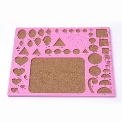 Pink DIY Paper Quilling Tool, Plastic Quilling Work Board with Sponge, Pink, 215x180x8mm