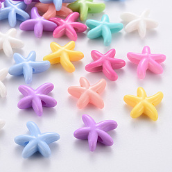 Mixed Color Opaque Acrylic Beads, Starfish, Mixed Color, 19x20.5x6mm, Hole: 3.5mm, about 648pcs/500g.