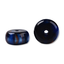 Bleu Bleuet Perles en résine, pierre d'imitation, Plat rond / disque, bleuet, 16.5~17x8.5~9mm, Trou: 2~2.3mm