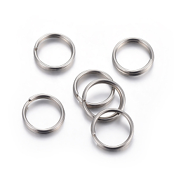 Нержавеющая Сталь Цвет 304 из нержавеющей стали разрезные кольца, кольца с двойной петлей, цвет нержавеющей стали, 7x1 мм, внутренний диаметр: 5.7 мм, одиночный провод: 0.6 мм