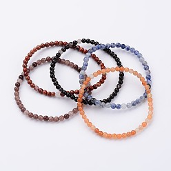 Mixed Stone Natural Mixed Stone Stretch Bracelets, with Elastic Fibre Wire, 2-1/8 inch(55mm)