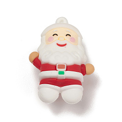 Santa Claus PVC Plastic Christmas Style Big Pendants, Santa Claus, 53x36x24mm, Hole: 2.8mm