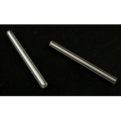 Silver Glass Bugle Beads, Silver, 31~34x3mm, Hole: 1mm, about 1400pcs/one pound