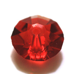 Rouge Imitations de perles de cristal autrichien, grade de aaa, facette, plat rond, rouge, 6x3.5mm, Trou: 0.7~0.9mm