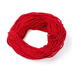 Rouge Cordes de fil de coton, 3, pour la fabrication de bijoux, rouge, 5~5.8mm, 109.4 verge (100m)/paquet