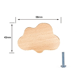 Cloud Wood Drawer Knobs, Cabinet Handle, with Screw, Cloud, 42x58mm