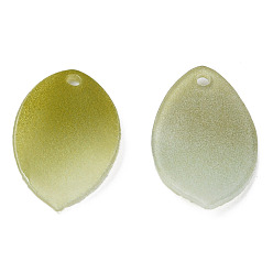 Dark Khaki Plastic Pendants, Leaf, Dark Khaki, 23x13.5x3mm, Hole: 1.5mm