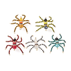 Mixed Color Handmade Seed Beads, Loom Pattern, 3D Spider Pendant, Halloween Theme, Mixed Color, 39x39x8mm, Hole: 2mm