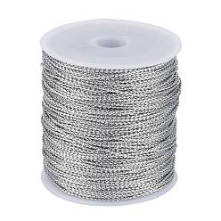 Серебро 1мм ювелирная плетеная нить металлические нити, полиэфирные нити, серебряные, 1 мм, около 109.36 ярдов (100 м) / рулон