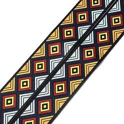 Autres Sangle de chaîne de sac en nylon réglable, avec fermoirs pivotants en fer doré clair, pour les accessoires de remplacement de sac, colorées, motif géométrique, 82~147x3.9 cm