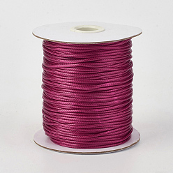 Medium Violet Red Eco-Friendly Korean Waxed Polyester Cord, Medium Violet Red, 0.8mm, about 174.97 yards(160m)/roll
