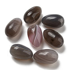 Grey Agate Natural Grey Agate Beads, Half Drilled, Teardrop, 23~24x14~15x14~15mm, Hole: 1.5~1.6mm