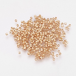 Light Gold Perles à écraser en laiton , plaqué longue durée, rondelle, or et de lumière, 2x1.5mm, Trou: 1mm