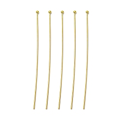 Golden Brass Ball Head Pins, Golden, Size: about 0.7mm thick(21 Gauge), 60mm long, Head: 1.8mm