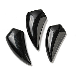 Obsidienne Pendentifs en obsidienne naturelles, charmes de corne, 39~40x18~18.5x6.5~8mm, Trou: 1.2mm