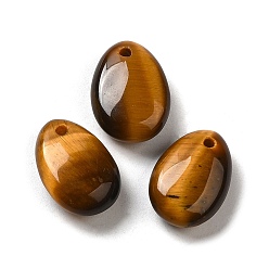 Tiger Eye Natural Tiger Eye Teardrop Charms, for Pendant Necklace Making, 14x10x6mm, Hole: 1mm