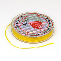 Jaune Chaîne de cristal élastique plat, Fil de cordon cordon de cristal, jaune, 0.8mm, environ 10.93 yards (10m)/rouleau