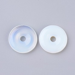 Opalite Opalite Pendants, Donut/Pi Disc, Donut Width: 12~12.5mm, 30~31x6~7mm, Hole: 6mm