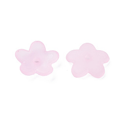 Pearl Pink Transparent Acrylic Beads, Frosted, Flower, Pearl Pink, 12.5x13x2.5mm, Hole: 1.8mm, about 2439pcs/500g