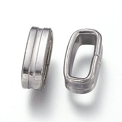 Stainless Steel Color 304 Stainless Steel Rings, Buckle Clasps, Rectangle, Stainless Steel Color, 12.5x4x6mm, Inner Diameter: 10x3.5mm