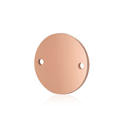 Oro Rosa 201 conectores de eslabones de acero inoxidable, pulido manual, plano y redondo, oro rosa, 10x1 mm, agujero: 1 mm