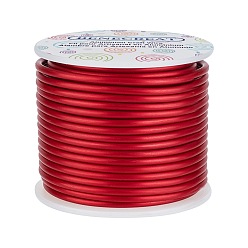 Rouge Fil d'aluminium rond, effet mat, rouge, Jauge 9, 3mm