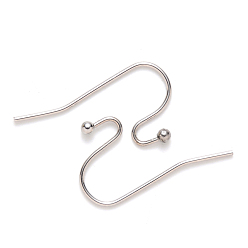 Stainless Steel Color 304 Stainless Steel Earring Hooks, Ear Wire, Stainless Steel Color, 11x21mm, 21 Gauge, Pin: 0.7mm