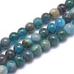 Apatite Natural Apatite Beads Strands, Grade AB, Round, 4mm, Hole: 0.8mm, about 98pcs/strand, 14.9 inch(38cm)