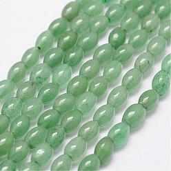 Green Aventurine Natural Green Aventurine Beads Strands, Rice, 6x4mm, Hole: 0.8mm, about 63pcs/strand