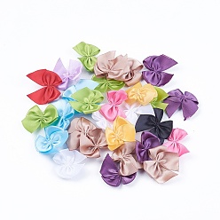 Mixed Color Handmade Woven Costume Accessories, Bowknot & Hair Bows, Mixed Color, 25~35x30~35x2~3mm