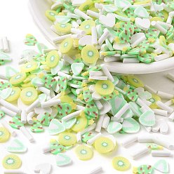 Бледно-Зеленый Ручной полимерной глины кабошонов, ногтей декоративные аксессуары, цветок/сердце/медведь/колонна, бледно-зеленый, 4~15x1.5~7.5x0.5~1.6 мм