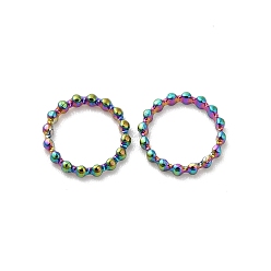 Rainbow Color 304 Stainless Steel Round Rings, Soldered Jump Rings, Closed Jump Rings, Rainbow Color, 18 Gauge, 7x1mm, Inner Diameter: 5mm