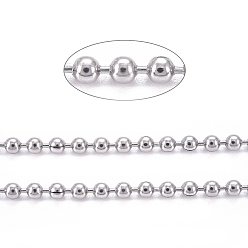 Stainless Steel Color 304 Stainless Steel Ball Chains, with Spool, Stainless Steel Color, 2mm, about 32.8 Feet(10m)/roll
